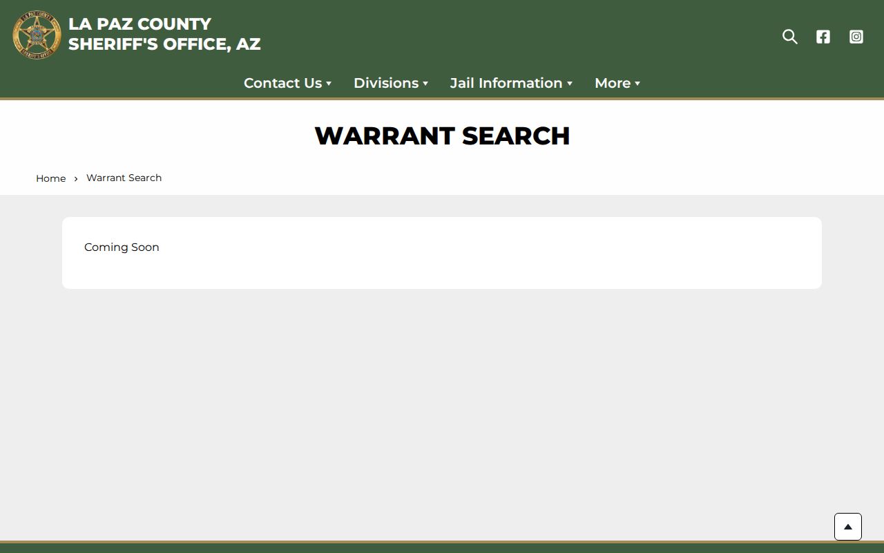 La Paz County warrant search Coming Soon record interface